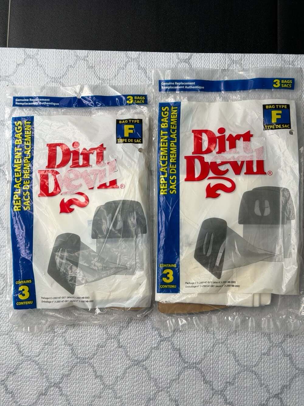 2 Packs Genuine Dirt Devil Type F Vacuum Replacement Bags 6-Count